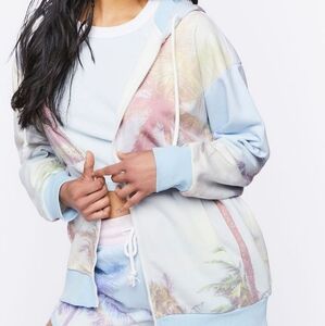 Forever21 Palm Tree Graphic Hoodie (Multicolor)
